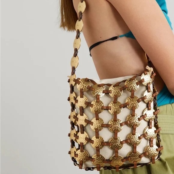 STAUD Pucky Caged Disc Leather Shoulder Bag - Picture 1 of 10